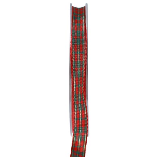 Floristik24 Gift Ribbon Scottish Christmas Ribbon Red Green 10mm 20m