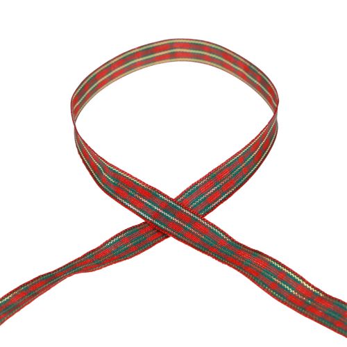 Product Gift Ribbon Scottish Christmas Ribbon Red Green 10mm 20m