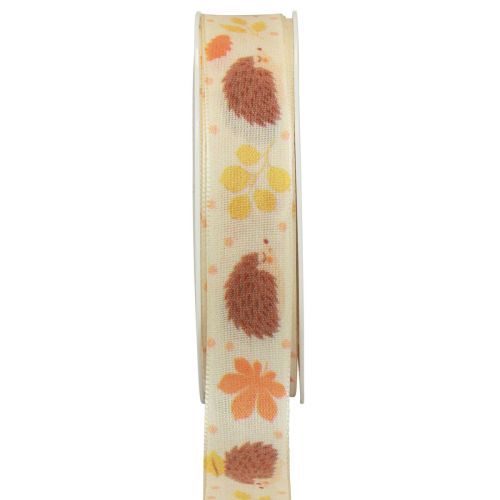 Floristik24 Gift ribbon selvedge ribbon autumn hedgehog 15mm 18m
