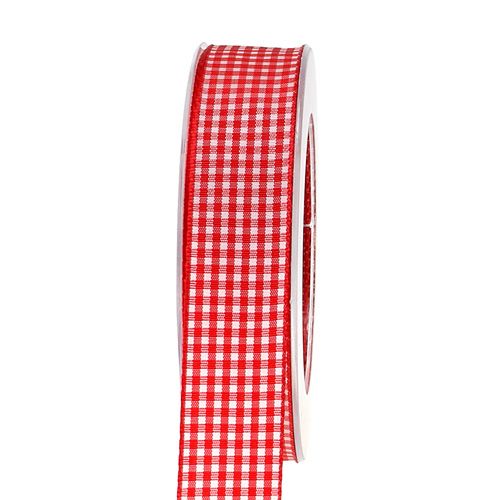 Floristik24 Gift ribbon diamonds red-white 25mm 20m