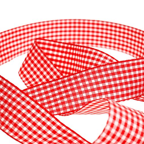 Product Gift ribbon diamonds red-white 25mm 20m