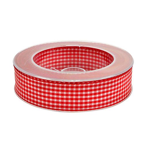 Product Gift ribbon diamonds red-white 25mm 20m