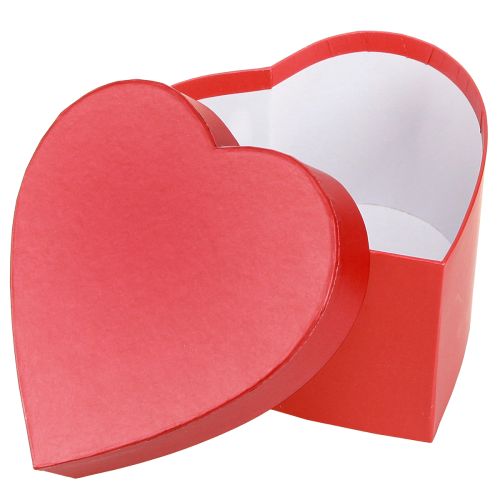 Floristik24 Gift Box Heart Paper Decoration Red 14×14.5cm H9cm 3pcs