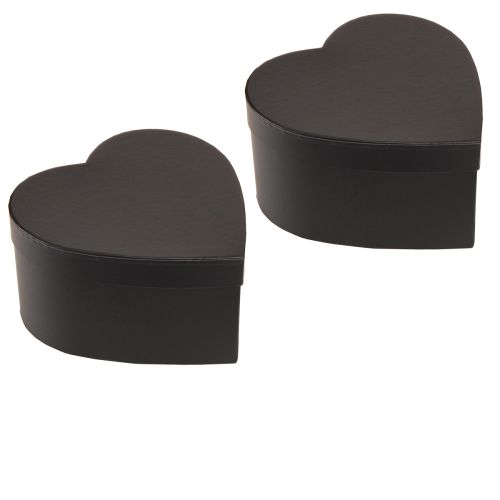 Product Gift Box Heart Black Paper Box 18×18cm H10cm 2pcs