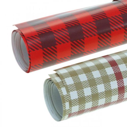 Product Wrapping paper with silk ribbon and tags 4 sheets in a set 50 × 70cm