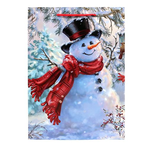 Floristik24 Gift bag large snowman 25cm x 34.5cm 1p