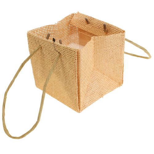 Product Gift bags woven with handles vanilla orange pink 10.5cm 12pcs