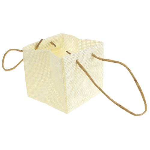 Product Gift bags woven with handles vanilla orange pink 10.5cm 12 pcs