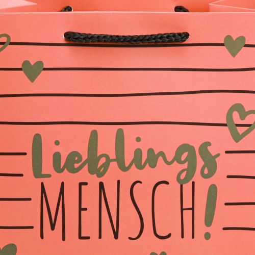 Floristik24 Gift bag with hearts “Favorite person” paper 18×10×23cm 2pcs