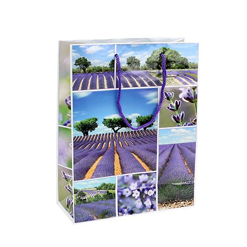Floristik24 Gift bag lavender motif 18cm x23cm 1pc