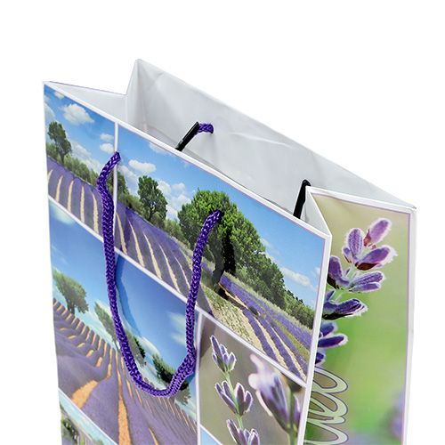Floristik24 Gift bag lavender motif 18cm x23cm 1pc