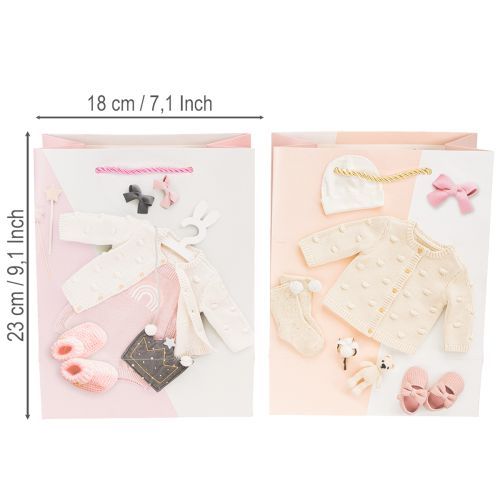 Product Gift bags for baby girls, birth gift bags, 23×18cm, 2 pieces