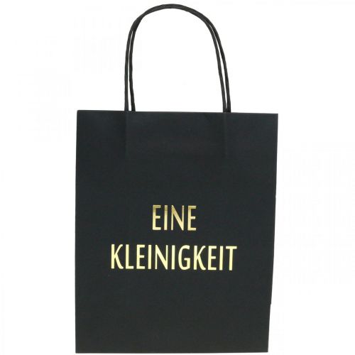 Product Gift bags paper &quot;A little something&quot; black 20×11×25cm 6pcs