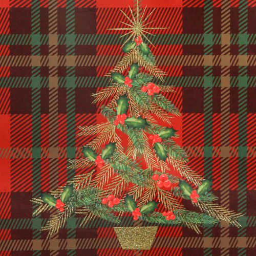 Product Gift Bags Christmas Tree Red Green 18x24cm 10pcs