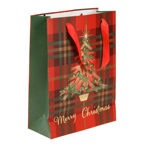 Product Gift Bags Christmas Tree Red Green 18x24cm 10pcs