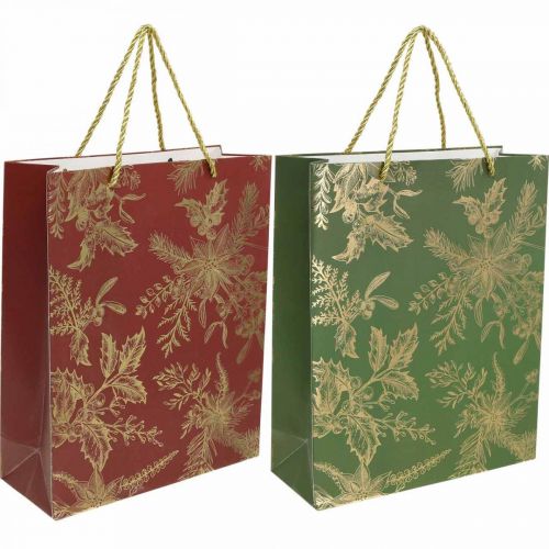 Floristik24 Gift bags Christmas Christmas bags mistletoe 32×26cm 2pcs