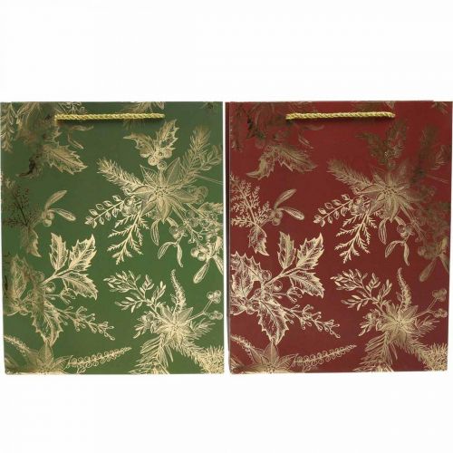 Floristik24 Gift bags Christmas Christmas bags mistletoe 32×26cm 2pcs