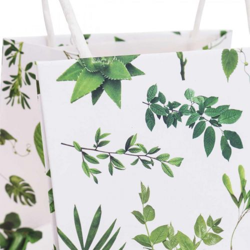 Product Gift Bags Paper Bags White Leaves 12×12×12cm 12 pcs