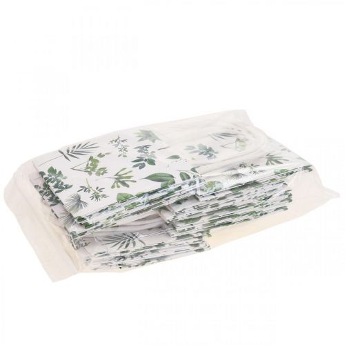 Product Gift Bags Paper Bags White Leaves 12×12×12cm 12 pcs