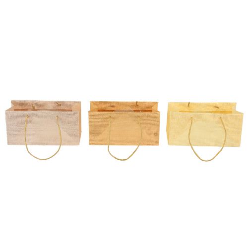 Product Gift bags woven paper vanilla orange pink 20×10×10cm 6pcs