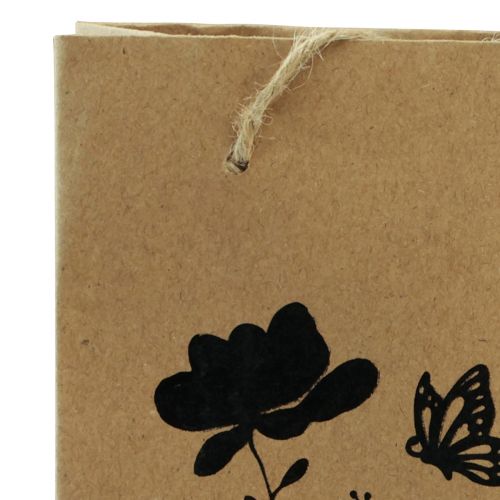 Product Gift bags with handles paper natural black 12×15cm 6pcs