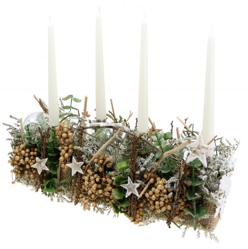 Product Birch stars snowed 4cm natural 60 pcs