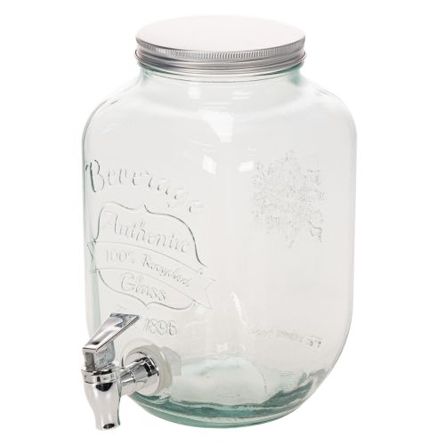 Glass Drinks Dispenser with Tap and 4 Glasses, 25.5cm | Floristik24.co.uk