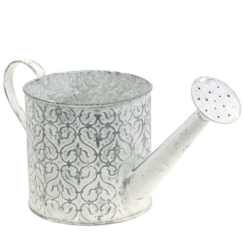 Planter watering can galvanized cream washed Ø13cm H13cm | Floristik24.co.uk
