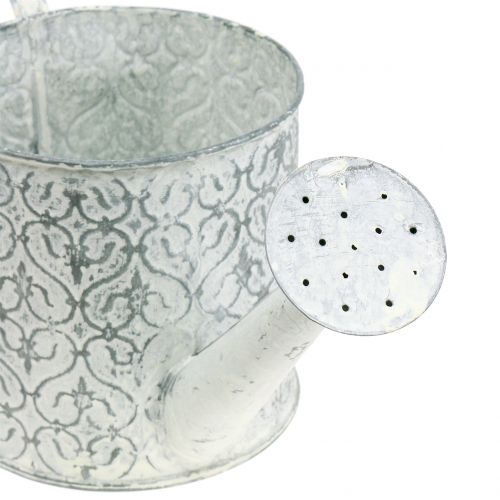 Planter watering can galvanized cream washed Ø13cm H13cm | Floristik24.co.uk