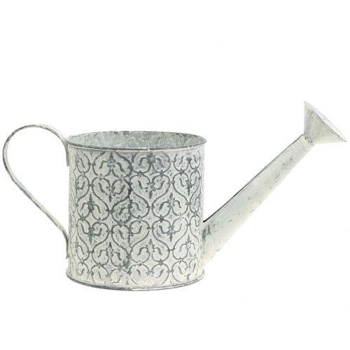 Planter watering can galvanized cream washed Ø13cm H13cm | Floristik24.co.uk