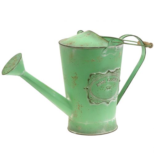 Floristik24 Decorative watering can antique look green Ø19cm H30cm