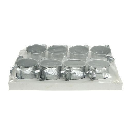 Floristik24 Watering can zinc shiny 7,5cm 8pcs