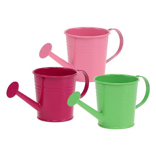 Floristik24 Watering can Ø5,5cm H6cm 12pcs. Green, pink, pink