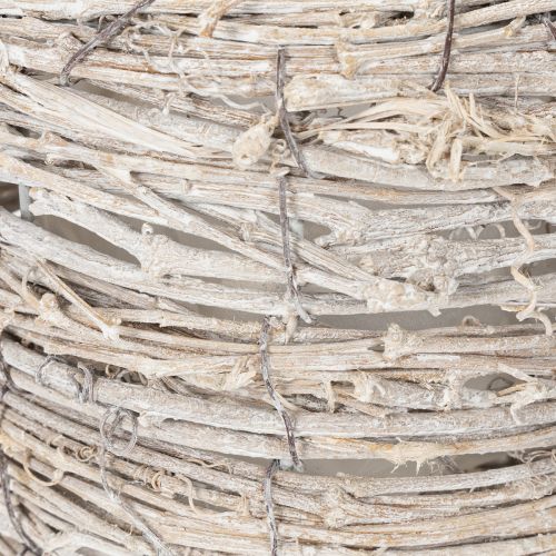 Product Decorative watering can in a tasteful woven design for elegant home decor, 26cm