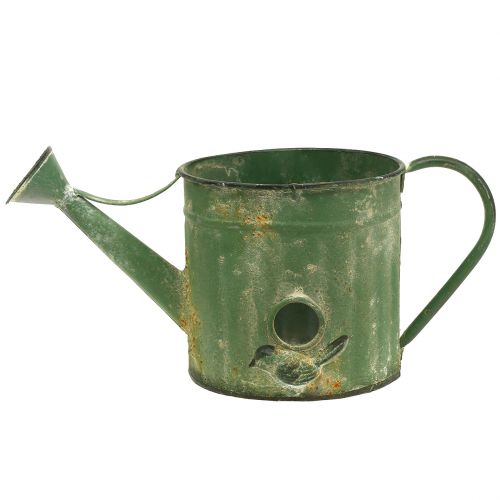 Floristik24 Watering can zinc green with bird L32cm W15.5cm H16cm