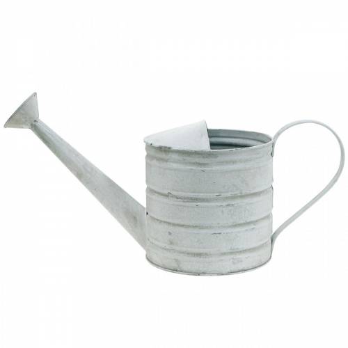 Floristik24 Decorative watering can vintage metal planter white washed H16cm