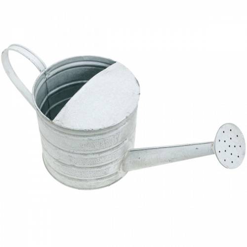 Floristik24 Decorative watering can vintage metal planter white washed H16cm