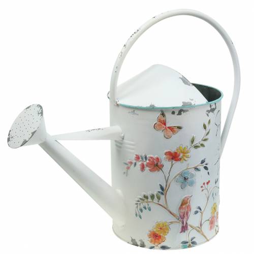 Floristik24 Decorative watering can with flower pattern and saying metal Ø21.5cm H43cm
