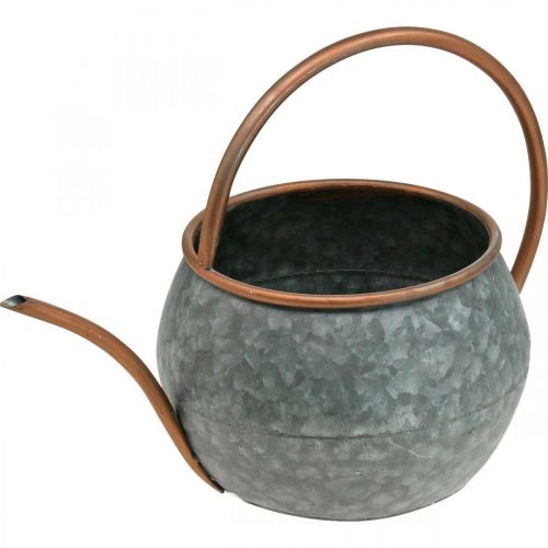 Product Decorative metal planter for decorating, garden decoration, watering can for planting silver, copper L41cm Ø26cm H30cm
