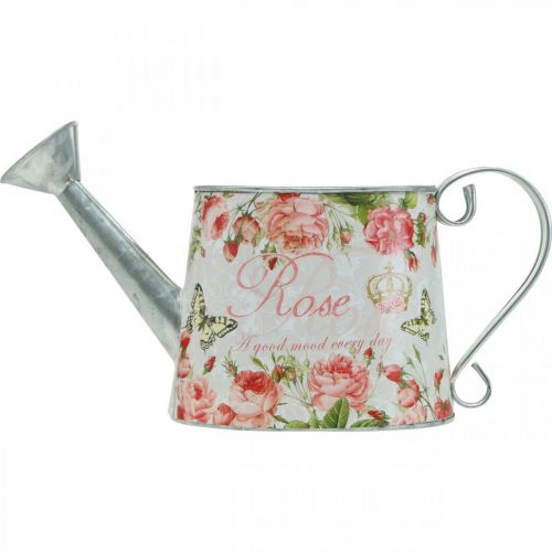 Product Nostalgic decorative jug, jug made of metal, planter with roses H15.5cm L28.5cm