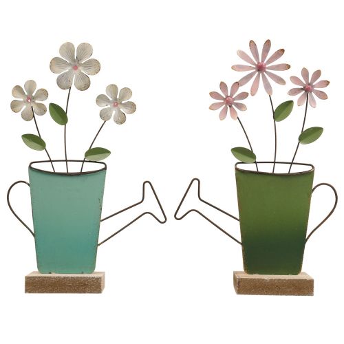 Floristik24 Watering can decoration metal table decoration color rust 23.5/24cm 2pcs