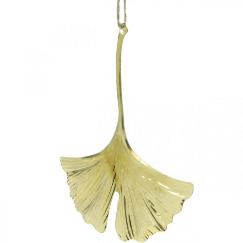 Product Ginkgo leaf pendant, Advent decoration, metal decoration for autumn Golden L12cm 12 pieces