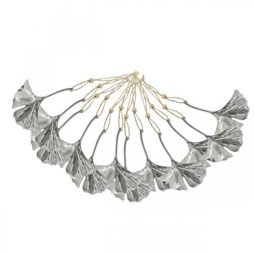 Floristik24 Decorative pendant ginkgo leaf, metal decoration, Advent, autumn decoration silver L12cm 12pcs