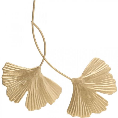 Floristik24 Ginkgo leaf metal deco golden deco plug 14cm 12pcs