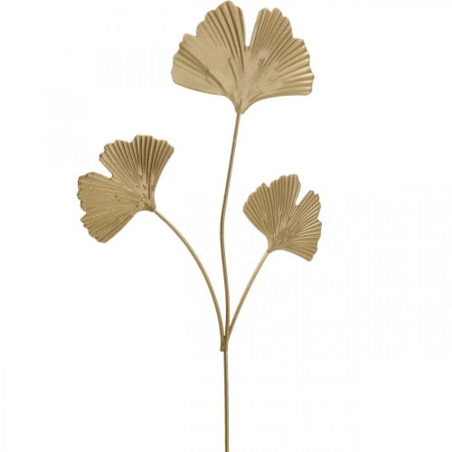 Floristik24 Ginkgo branch metal decorative plug Ginkgo Golden 14 × 28cm 6pcs