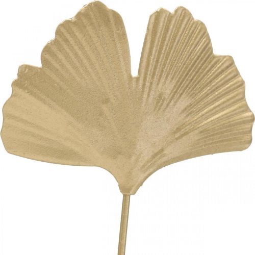 Floristik24 Ginkgo branch metal decorative plug Ginkgo Golden 14 × 28cm 6pcs