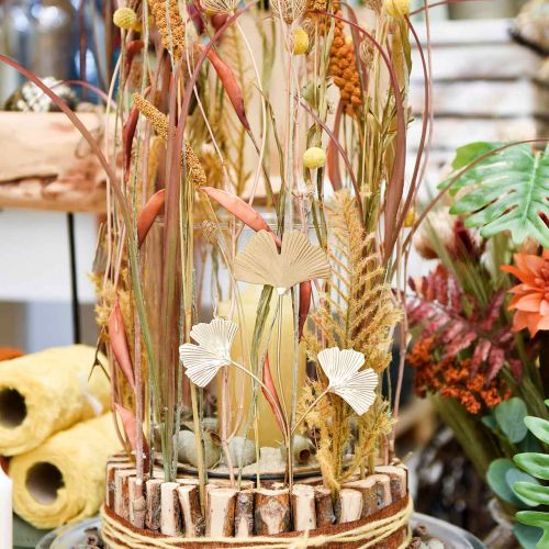 Floristik24 Ginkgo branch metal decorative plug Ginkgo Golden 14 × 28cm 6pcs