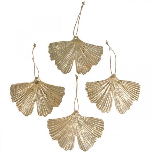 Floristik24 Ginkgo leaf pendant Ginkgo vintage decoration metal 15×11cm 4 pieces