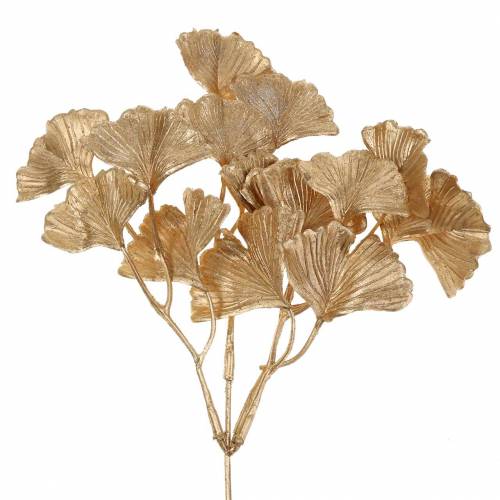 Floristik24 Artificial Ginkgo branch gold 35cm 3pcs