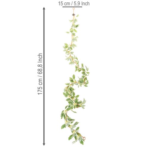Artificial Garland with Variegated Leaves 175cm for Indoor Decoration | Floristik24.co.uk